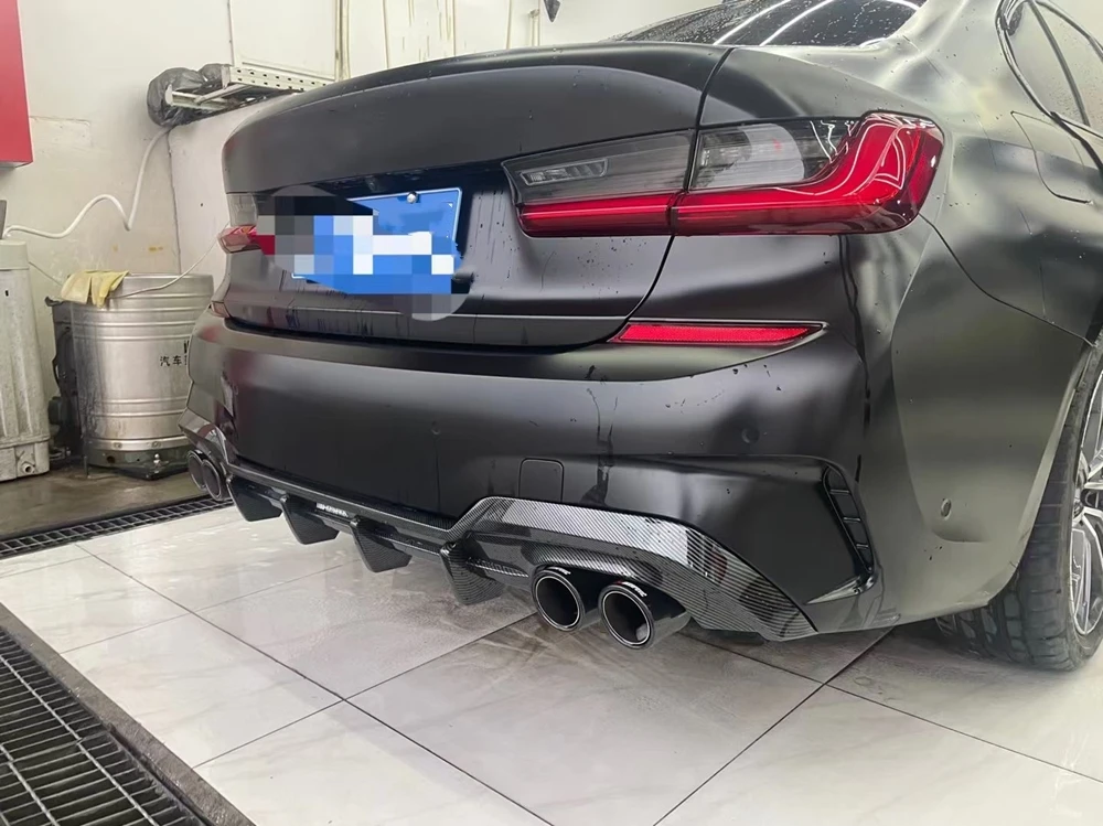 Черный Задний диффузор AKASAKA комплект губ для корпуса BMW G20 325i 325LI M Sport 2019 2020 внешние