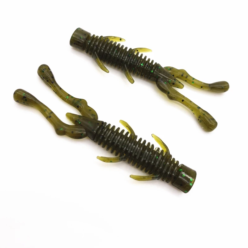 15Pcs*56mm/1.3g TPR Soft Lure Rock Fishing Floating Shrimp Bait Bass Trout Lure Pike Minnow Jigging Worm Bait Earthworm Pesca