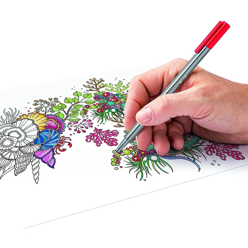 Фломастеры Staedtler 334 Triplus сверхтонкие точечные ручки 0 3 мм разные цвета упаковка из