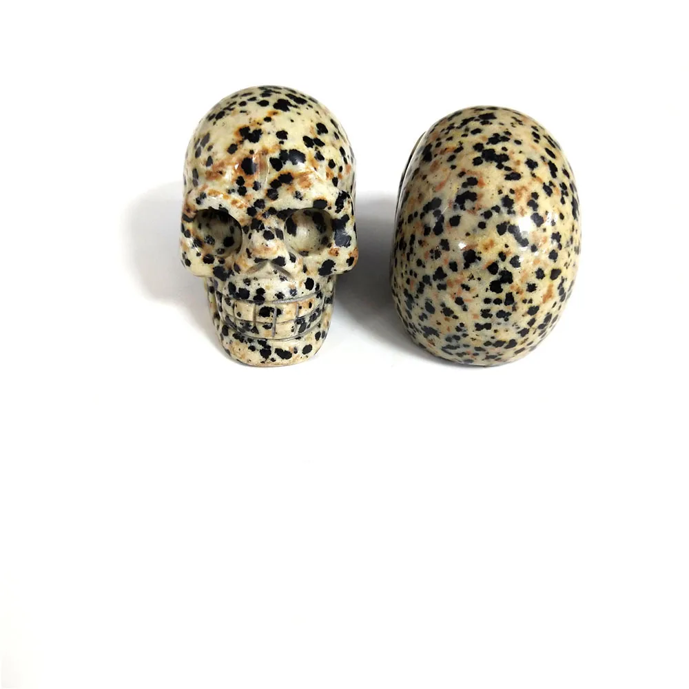 2 дюйма Натуральный череп вырезанный вручную кристалл ремесло статуя кварц для