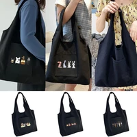 tote bag womens shoppers shopping bag grocery handbags anime shopper cartoon bunny series pure cotton portable one cloth bag