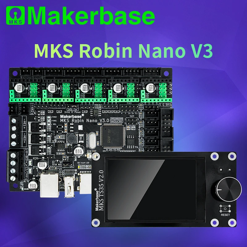 Makerbase MKS Robin Nano V3 32 бит 168 МГц F407 плата управления запчасти для 3D принтера TFT экран USB