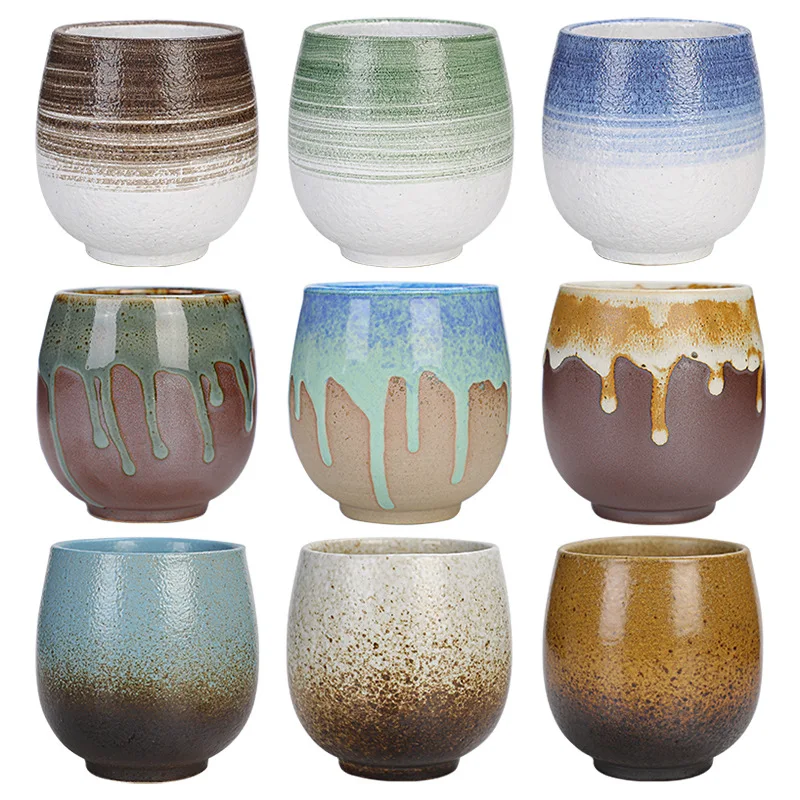 Xícara de Café Copos de Chá Fengyichen Árabe Cerâmica Chávenas Chinês Conjunto Drinkware Grés Costela Boca Redonda Caneca Criativa Porcelana Chá
