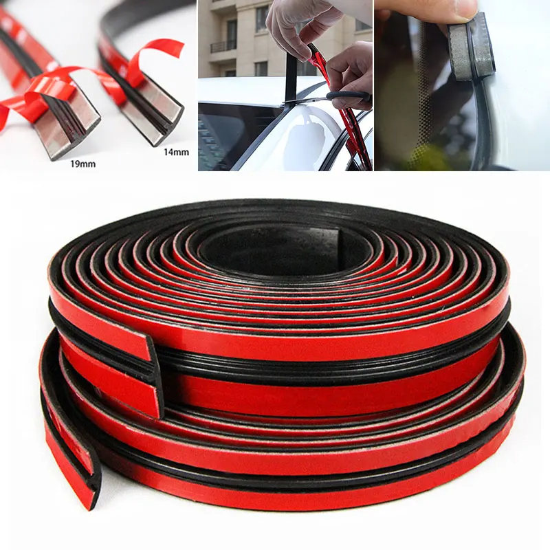 

1pcs Car Rubber Seal Strips Roof Protector Front Rear Windshield Edge Sealing Strips Sticker Noise Insulation Car Accessories