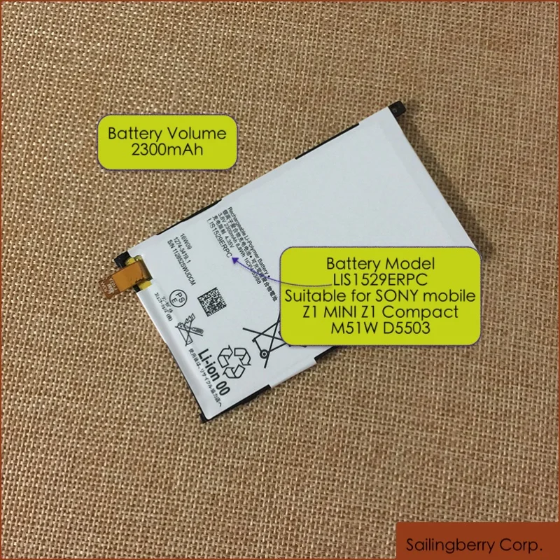 Оригинальный фирменный аккумулятор подходящий для мобильного телефона SONY Xperia Z1