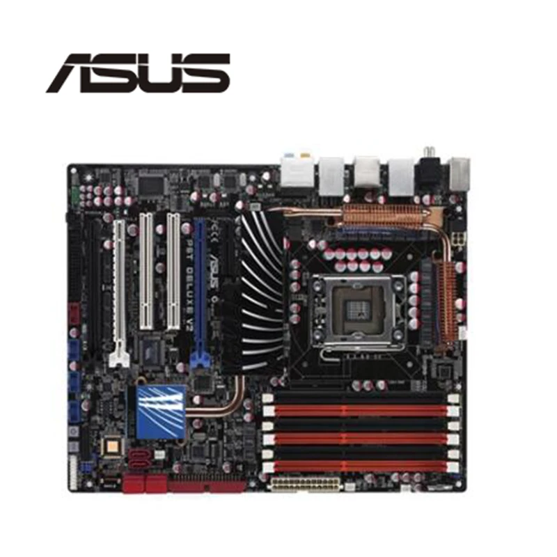 Для ASUS P6T Deluxe V2 б/у оригинальная материнская плата разъем LGA 1366 DDR3 X58 X58M настольная