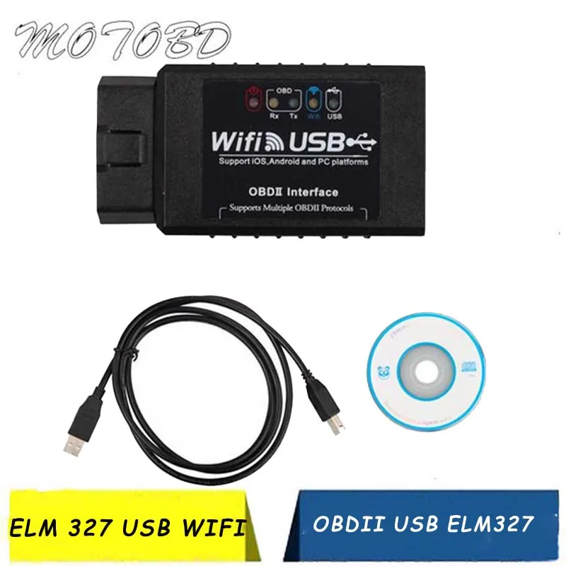 ELM327 WI FI USB хороший чип OBD2 OBD сканер диагностический инструмент высокое качество ELM