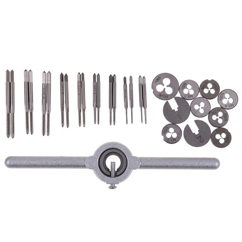 

31Pcs Mini HSS Metric Thread Plugs Taps Dies Wrench Handle Set M1-M2.5 Screw New Dropshipping