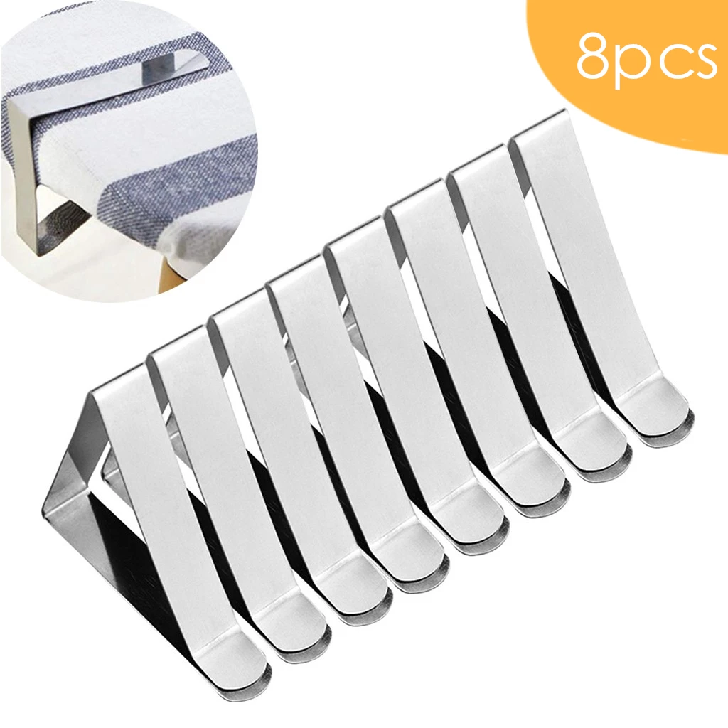 8PCS Clips Stainless Steel Tablecloth Clamp Portable Table Cover Fixed Triangle Home Textile Supplies | Дом и сад