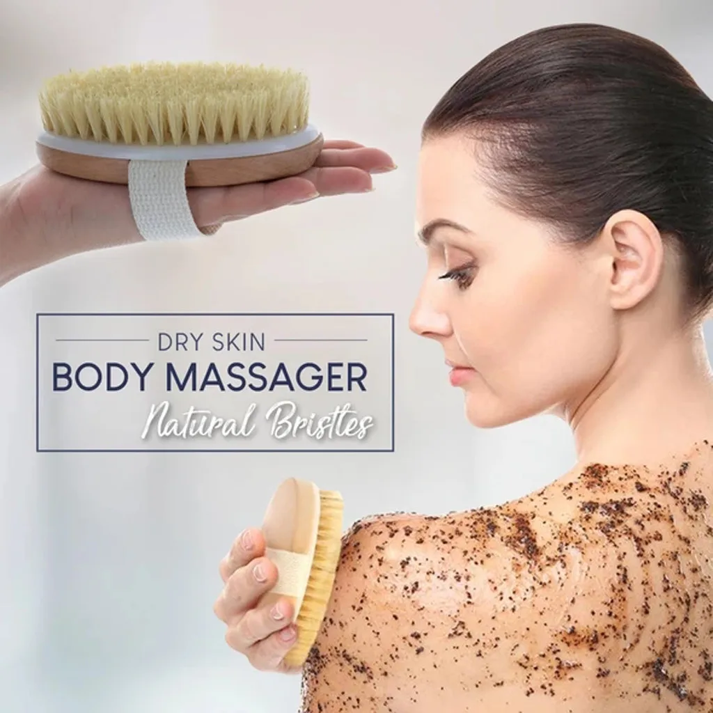 Мягкая натуральная щетина для сухой кожи щетка ванны удаления перхоти