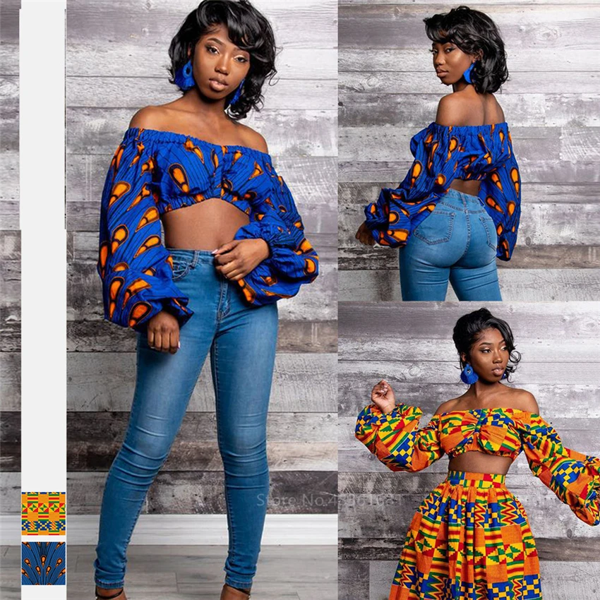 Модная женская одежда в африканском стиле с открытыми плечами новинка 2021