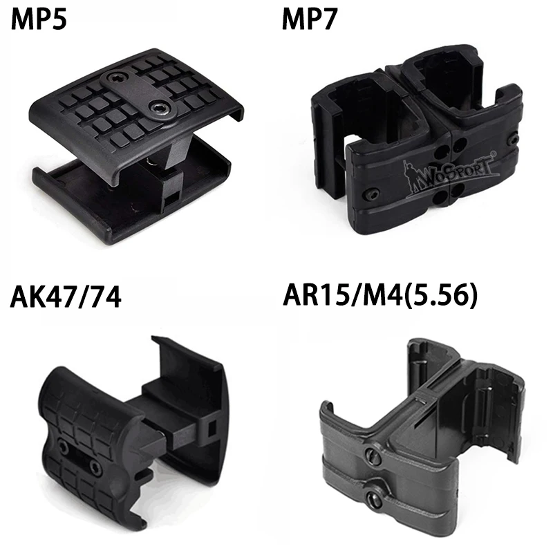 

Magazine Coupler, Tactical Mag link Charger Clip Rifle Gun Airsoft Parallel Connector For AK AR15 MP5 MP7 Hunting Gun Accessory