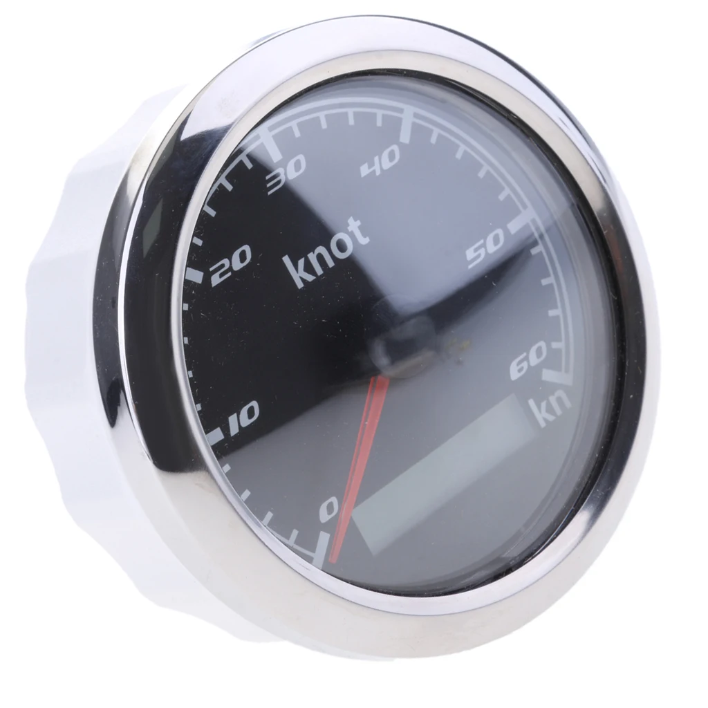 

Waterproof IP67 Speedometer 0-60 Knot 85mm Speed Gauge 9-32V
