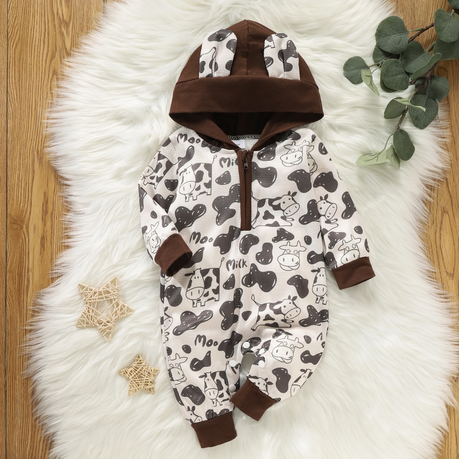 

Детский комбинезон на молнии, с длинным рукавом и капюшоном