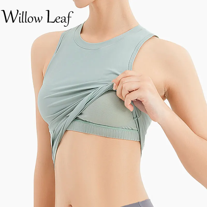 

Willow Leaf 2021 Women's Camisole Sports Vest Women's Summer Nylon Yoga Slim Short Style Sexy Sleeveless Top