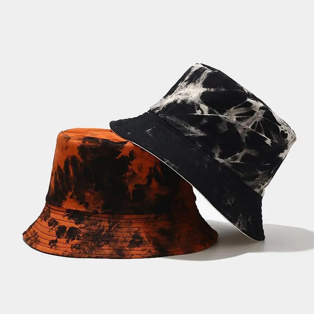 

Fisherman Hat Tie-Dye Sun Protection Cotton Unisex Bucket Hat for Travel
