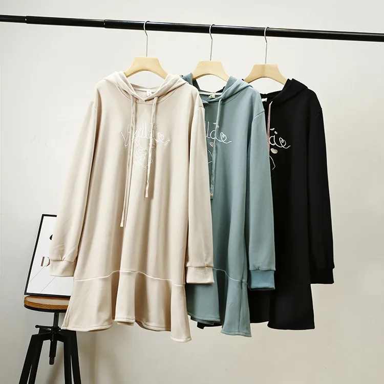 Платья больших размеров для женщин модное и повседневное осенне зимнее