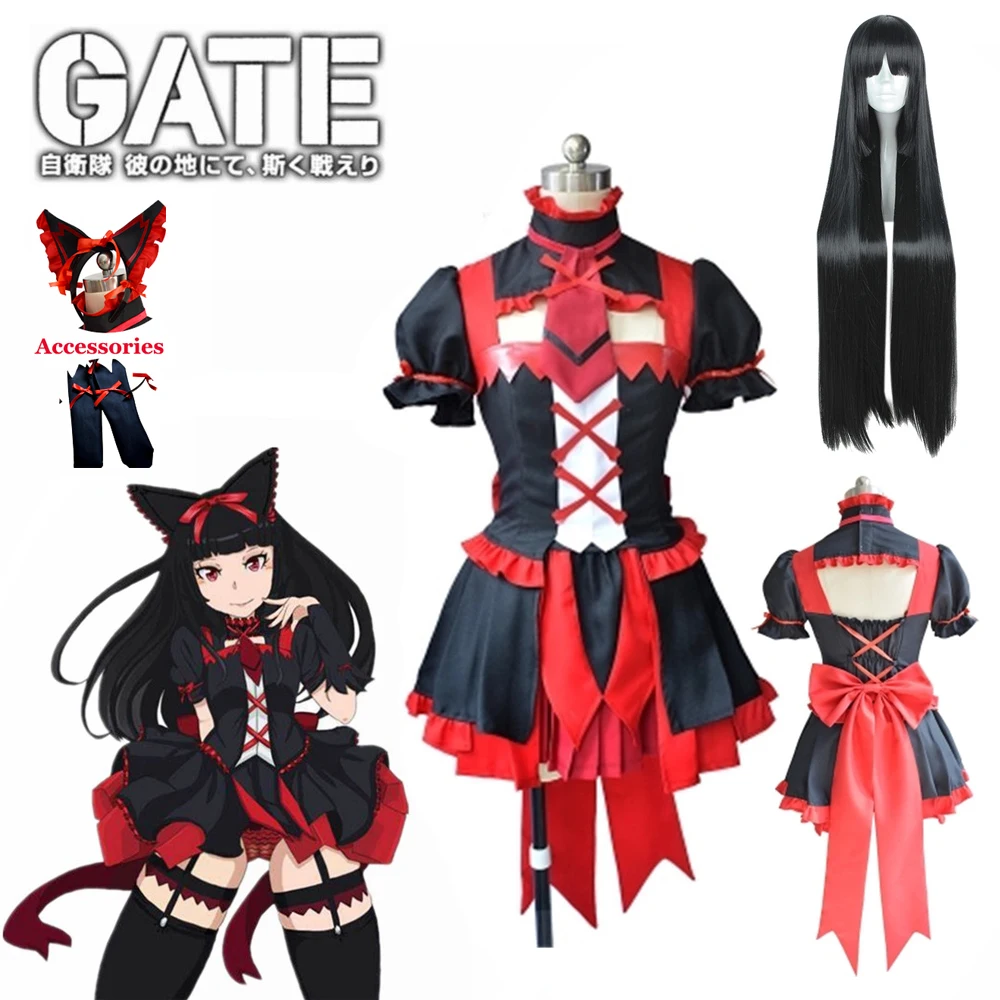 Платье с коротким рукавом юбкой и топом в стиле аниме |