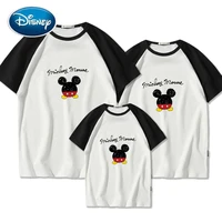 disney minnie mickey mouse cartoon kids toddler mother father daughter son unisex t shirt o neck short sleeve tee tops 7 colors