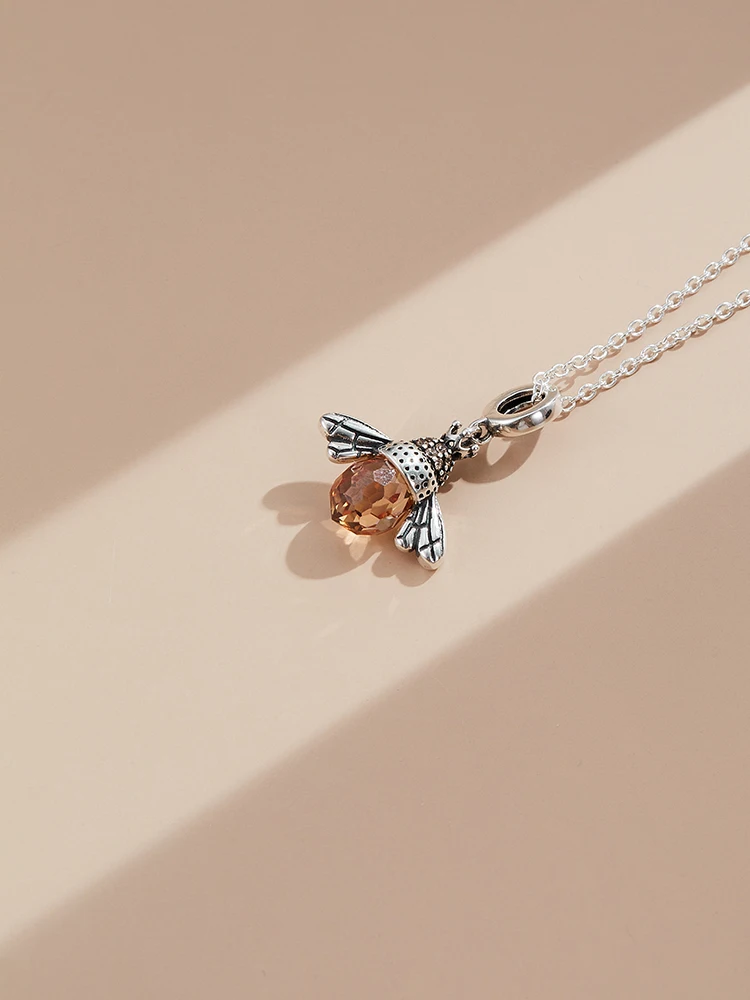 

ZEMIOR Truthful S925 Sterling Silver Chain Necklace Creative Bee Lovely Design Necklaces For Women Fashion Jewelry Gift Hot Sell
