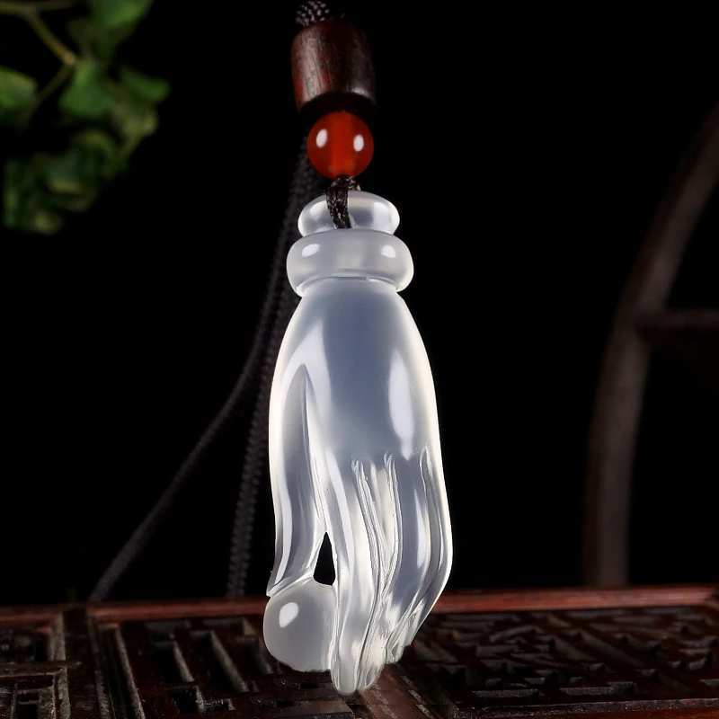 

Натуральный высокое льда Халцедон подвеска в виде бергамота благоприятный и безопасный подвесной кулон