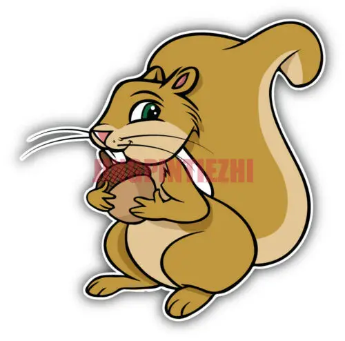 

Наклейка на бампер автомобиля в виде симпатичной белки