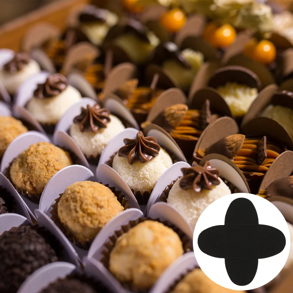 100 шт. крафт Бумага картон держатель лоток шоколад отсека| |