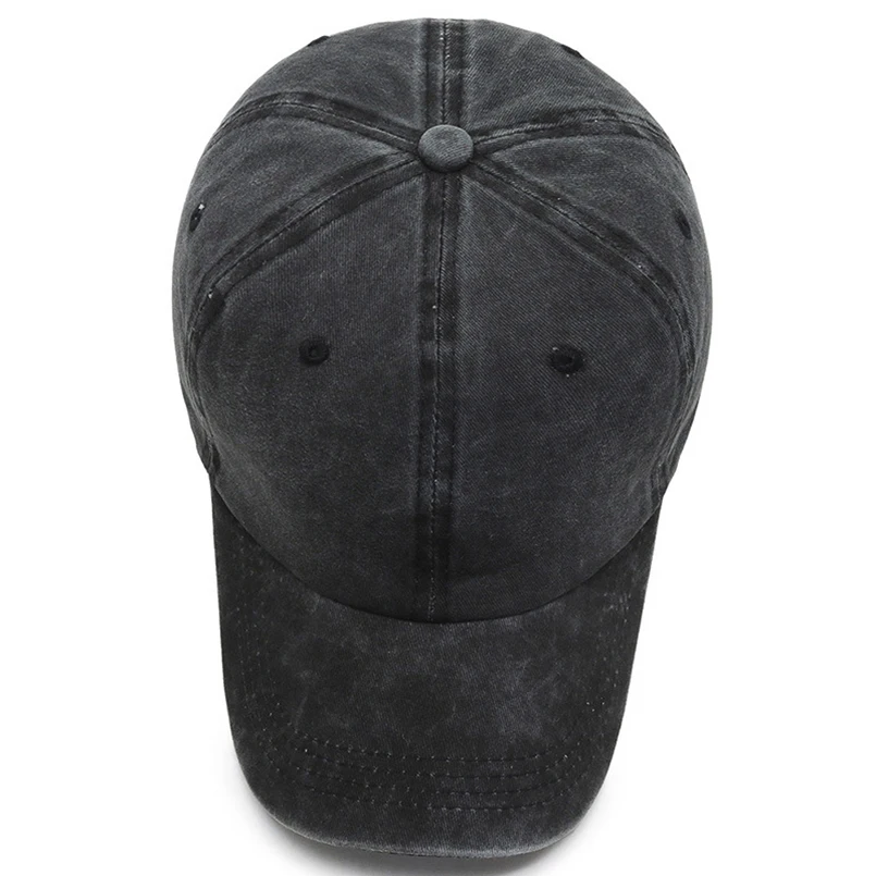 Новая Черная Повседневная бейсбольная Кепка из мытой ткани мужская и женская