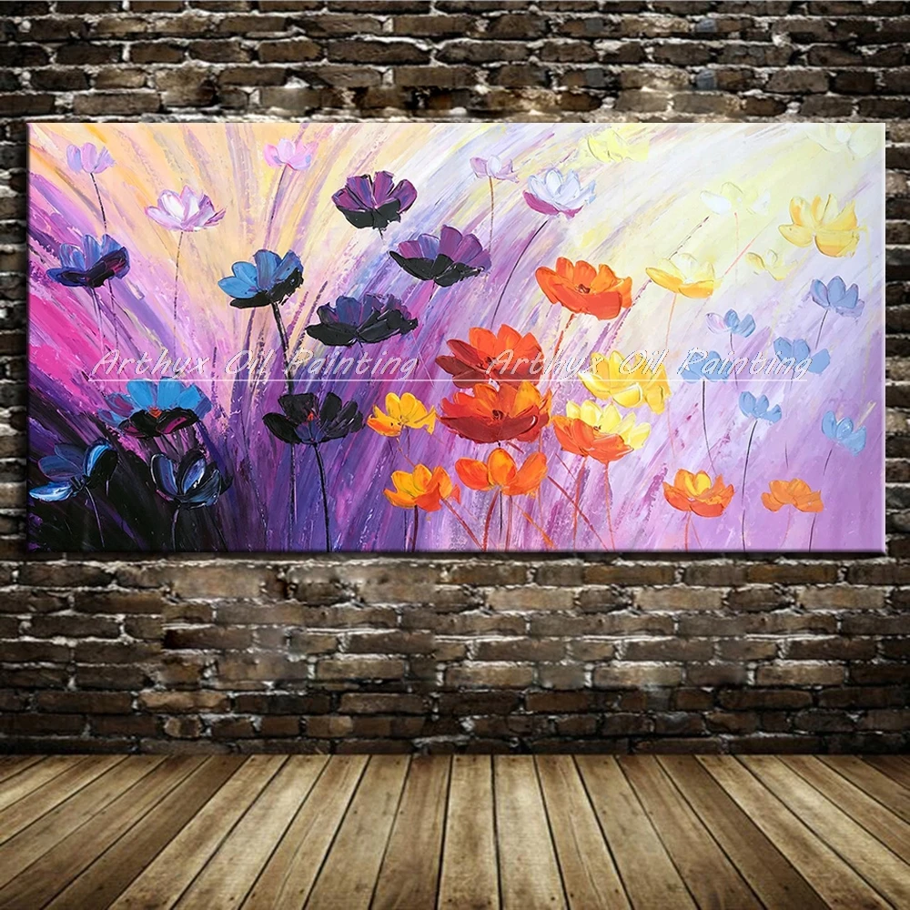 

Arthyx ручная роспись нож Цветы Картина маслом на холсте современный абстрактный большой художественный настенный рисунок для гостиной домаш...