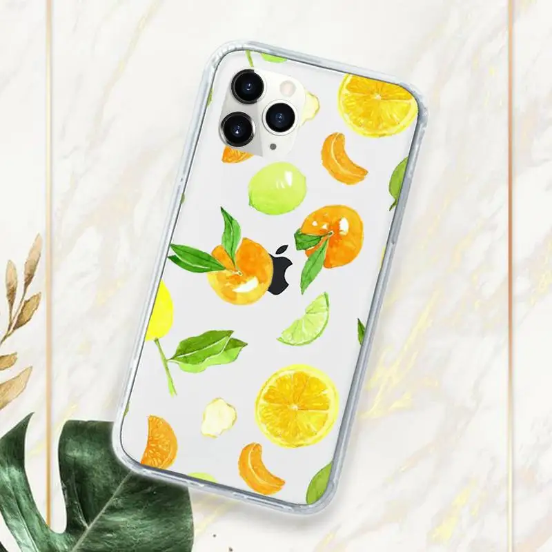 

Cartoon fruit coconut watermelon cherry Phone Case Transparent for iPhone 11 12 mini pro XS MAX 8 7 6 6S Plus X 5S SE 2020 XR