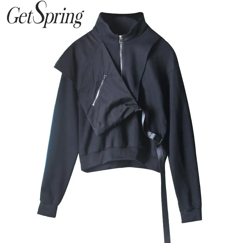 GetSpring Женская толстовка с капюшоном Хлопковые женские свитшоты пуловер Женское