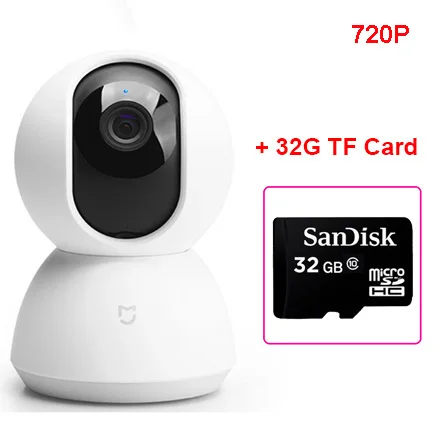 Xiaomi Mijia камера 360 градусов смарт 720P HD WiFi камера ночного видения умная камера CCTV WiFi Pan-tilt Ночная веб-камера - Цветной: 720P Add EU 32G