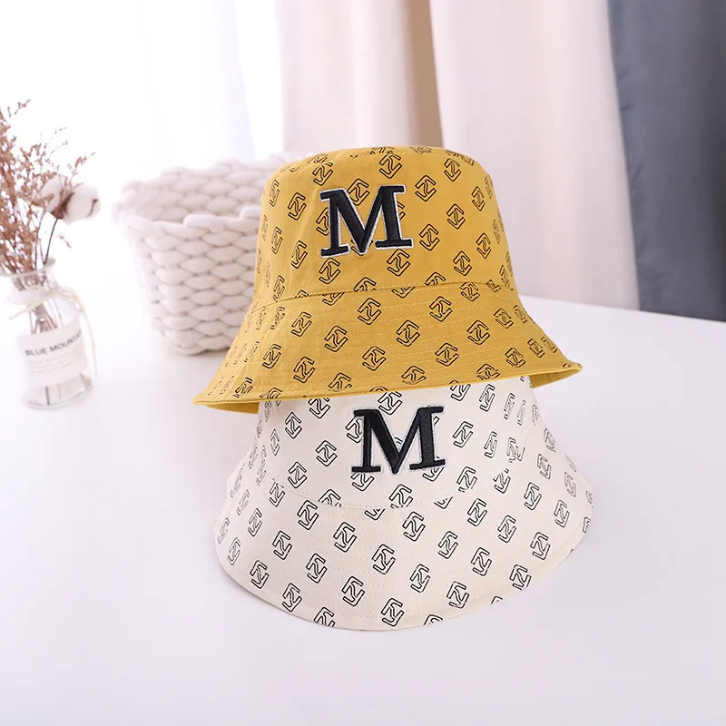 

Doitbest 2021Cotton Big Brim woman Bucket Hats For Women M Label Beach Travel female Fisherman Hat Foldable men's Caps