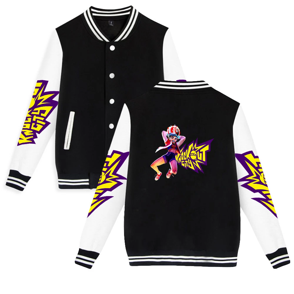 

Knockout City Tracksuit Unisex Baseball Jacket Sweatshirt Women Men's Jacket Harajuku Streetwear 2021 Pop Games Fashion Clothes