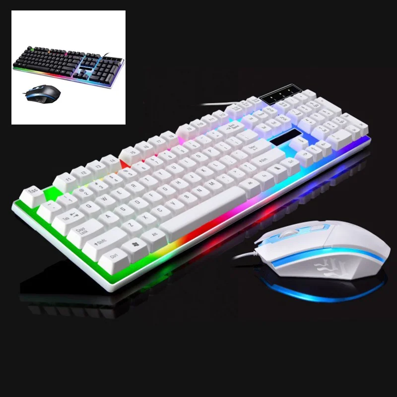 

Wired USB Lighting Mechanical Feel Computer Keyboard Mouse Sets For PS4/PS3/Xbox One And 360 USA Stock Fast Drop Shipping