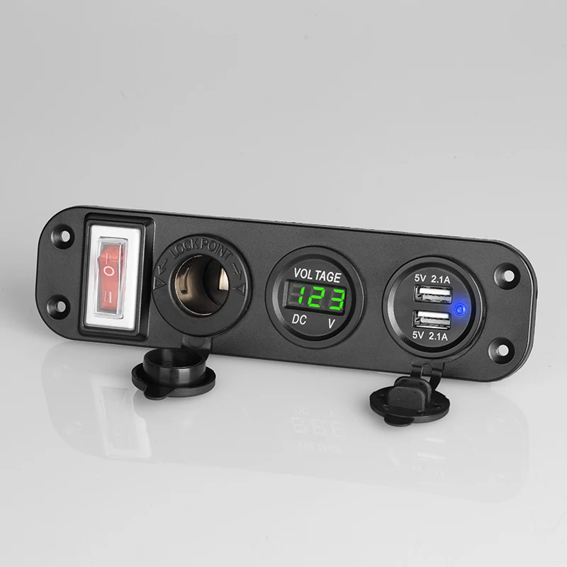 Водонепроницаемая панель с двойным USB разъемом автомобильное зарядное