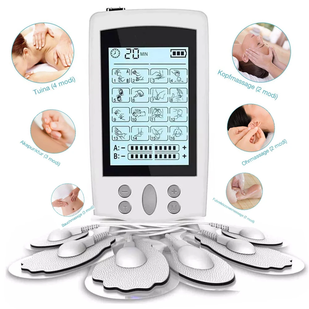 

Low Frequency Digital Physiotherapy TENS Machines Best Pain Relief Pulse EMS Unit 16 Modes Eletric Muscle Stimulator Massager
