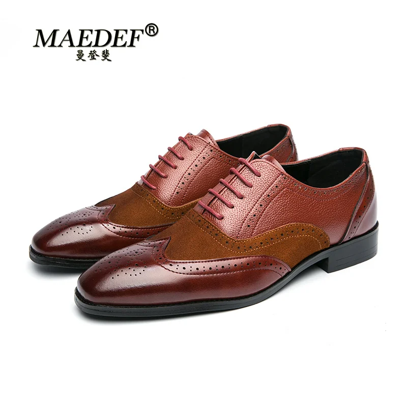 MAEDEF 2022 Spring Autumn Men's Dress Shoes Genuine Leather Lace-up Men Casual Business Office Work Footwear Male Fashion Shoes yiger new 2019 men dress shoes big size 41 50 man business shoes genuine leather male lace up casual shoes spring autumn 0230