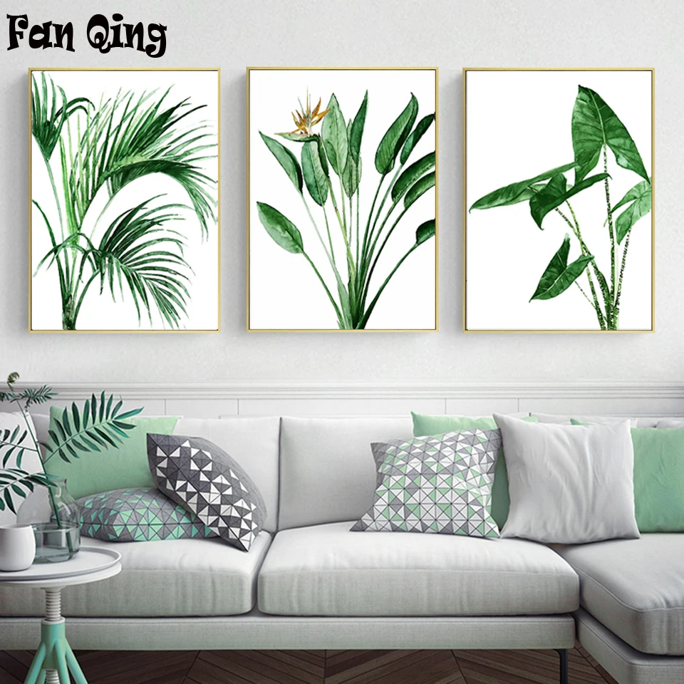 

Алмазная 5d картина «сделай сам», вышивка крестиком с зелеными растениями, круглая квадратная Алмазная вышивка, картины для украшения дома