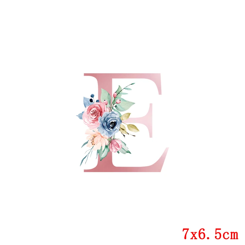 26 English letters Thermo-stickers On Clothes Fashion letter Flower Iron Transfers For Clothing Stickers Wholesale Patch | Дом и сад