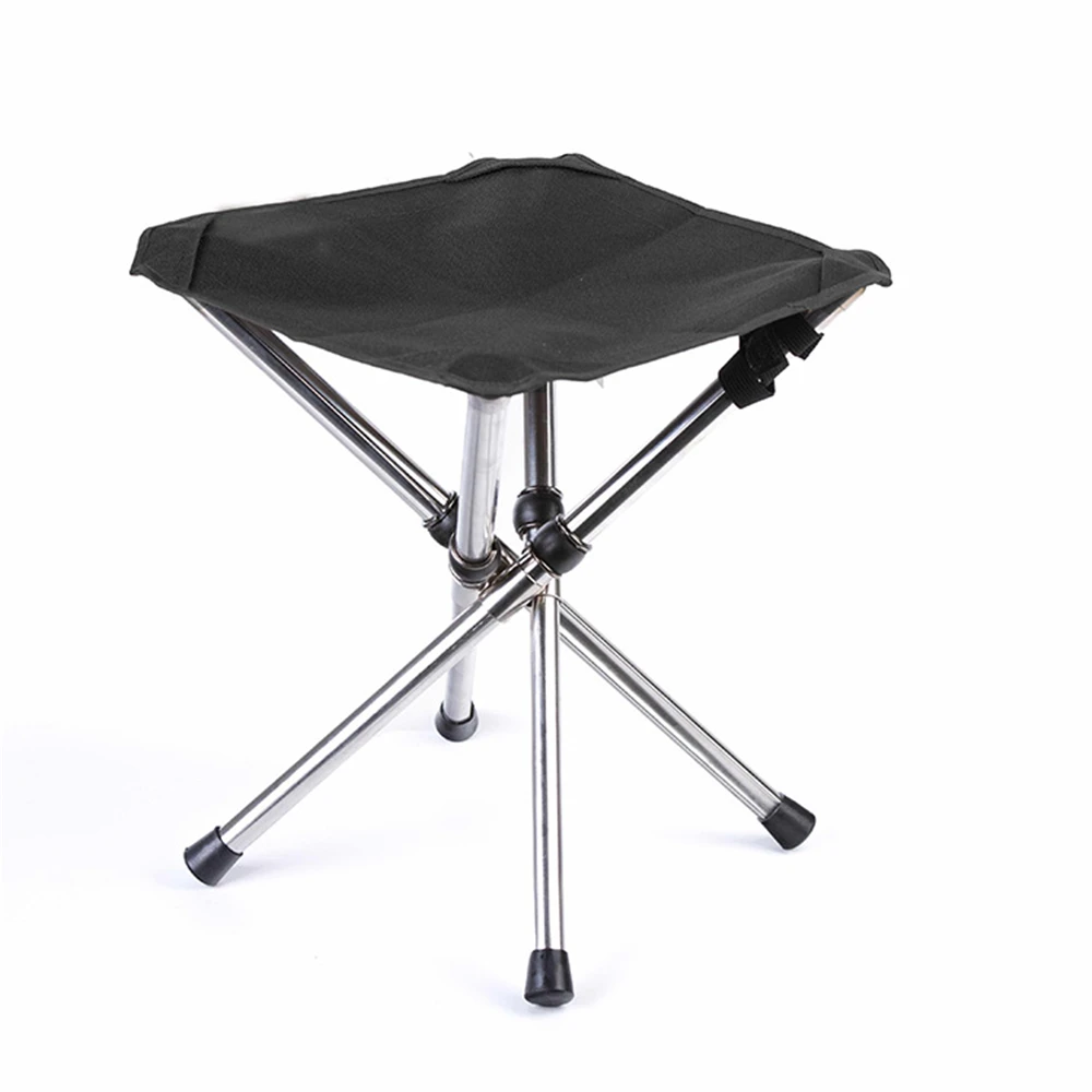 

Stainless Steel Fishing Chair Barbecue Folding Stool Outdoor Camp Hiking Picnic Travel Seat Chair Collapsible Seat Small Stool