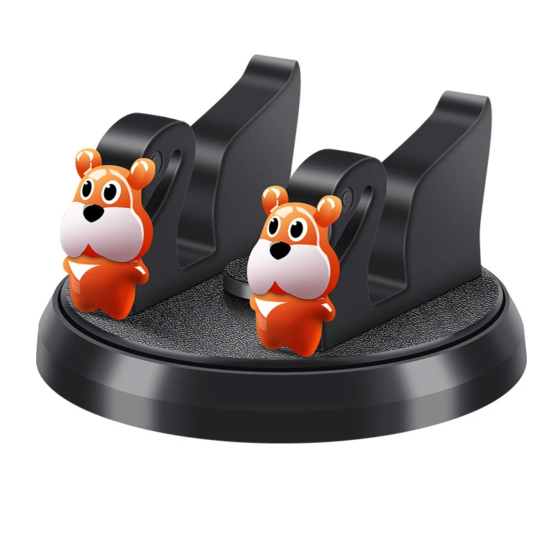 

Car Dual Card Slot Cute Cartoon Mobile Phone Holders Buckle Creative Car Mobile Phone Navigation Bracket Car Accessories