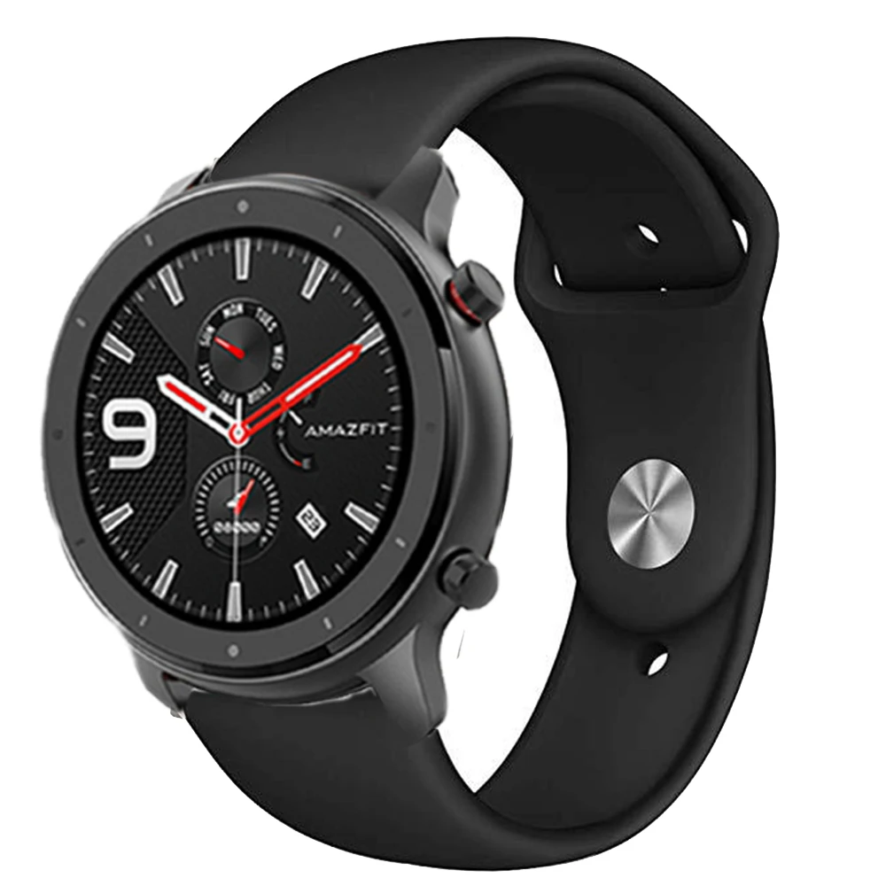 22 мм силиконовый ремешок для спортивных часов Xiaomi Huami Amazfit GTR 47 мм/темп/Stratos 2/2S