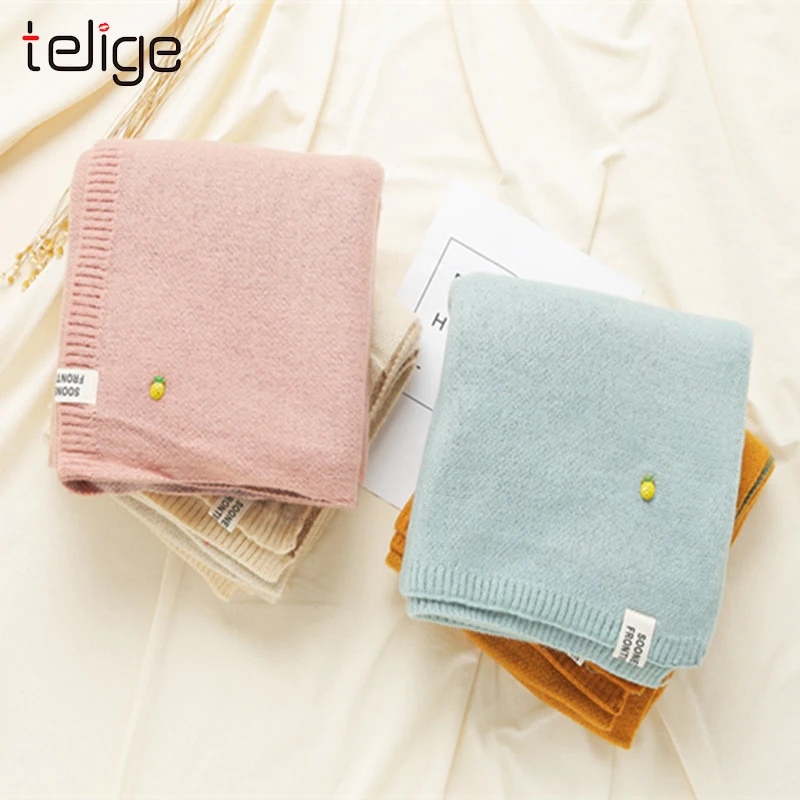 2019 Женские однотонные кашемировые шарфы женские зимние плотные теплые мягкие