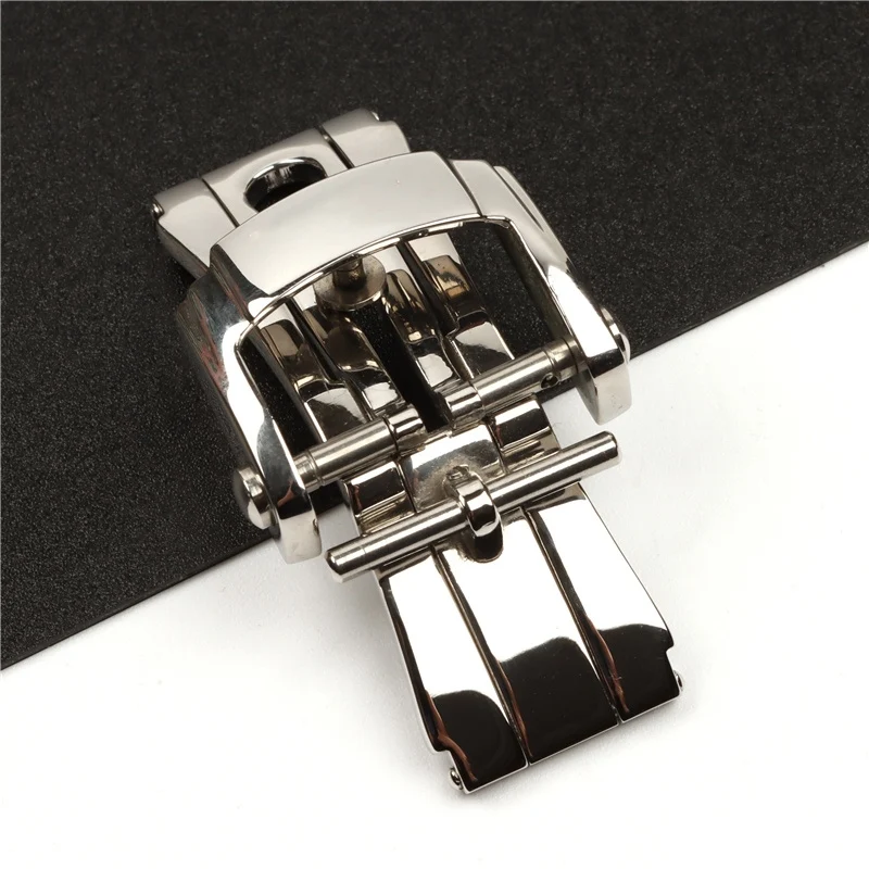 18mm Silve Rose Gold Stainless Steel Folding Deployment Clasp For Patek Philippe Nautilus Leather Rubber Watchband Strap