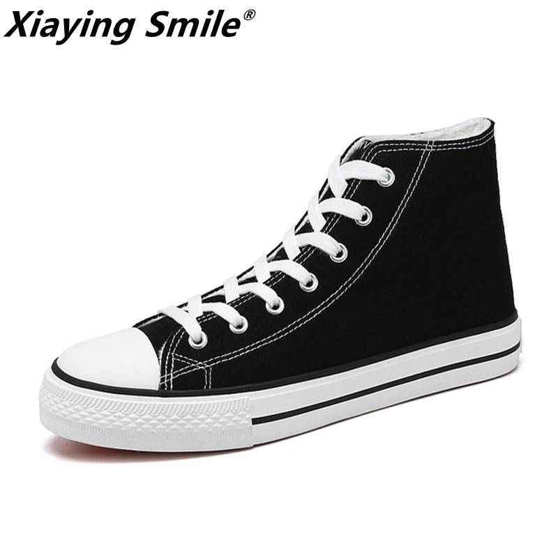 

Men's Fashion Canvas Shoes winter Canvas Lace Up Outdoor Casual Shoes Breathable Flats Male Skate Shoe warm Zapatos De Hombre