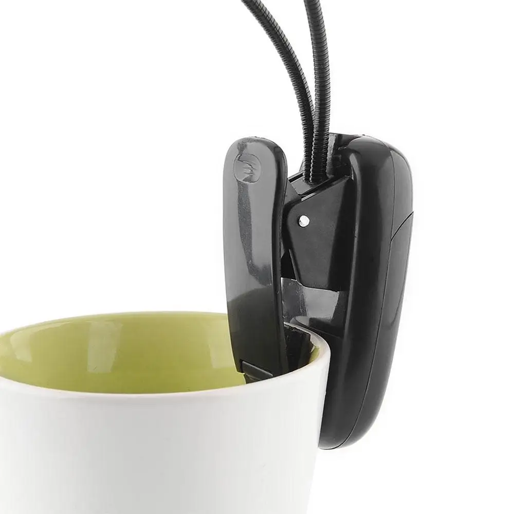 Клип на 4 Светодиодный светильник с двойной гибкой яркой батареей для чтения