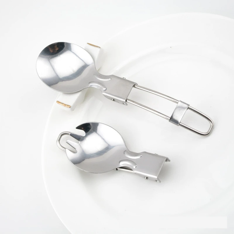 Складная посуда из нержавеющей стали для пикника и кемпинга|Столовые приборы