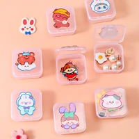 cartoon jewelry storage box ring earring hair accessories case small plastic transparent organizer display holder package boxes