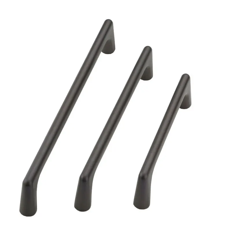 Простая черная ручка цинковый сплав прямая Длинная шкаф ящик вытяжные ручки